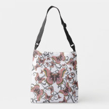 蝶Crossbodyのピンクのバッグ(Mediu)の飛行