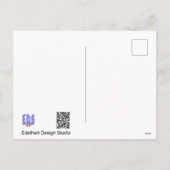 蝶DIYポストカード付き紫色の円錐花序 シーズンポストカード (裏面)