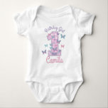 蝶First birthday turning one butterfly ベビーボディスーツ<br><div class="desc">祝デザインの特別なtシャツ付き誕生日パーソナライズされた</div>