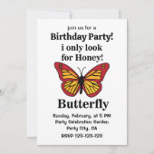 蝶Iのみハニーバタフライ誕生日 招待状 (正面)