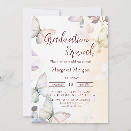 蝶Iフローラブライダルブランチ 招待状 (正面)