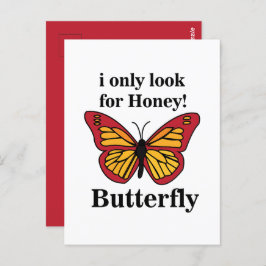 蝶I唯一の蜂蜜の蝶を探す ポストカード