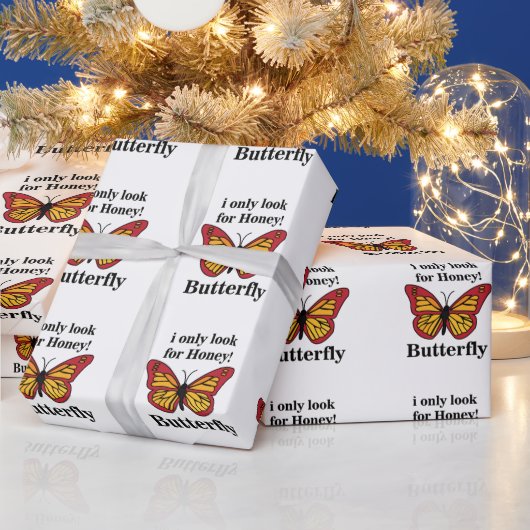 蝶I唯一の蜂蜜の蝶を探す ラッピングペーパー (クリスマス)