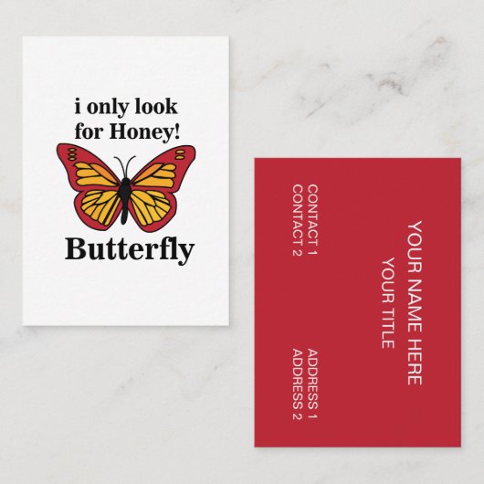 蝶I唯一の蜂蜜の蝶を探す 名刺 (正面/裏面)