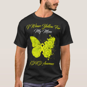 蝶I衣服イエローマイママADHD認識度 Tシャツ