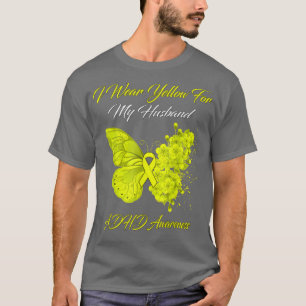 蝶I衣服イエロー夫ADHDアワーン Tシャツ