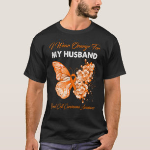 蝶I衣服オレンジ夫の腎細胞用 Tシャツ