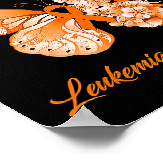 蝶I衣服オレンジ私の娘の白血病A ポスター (角)