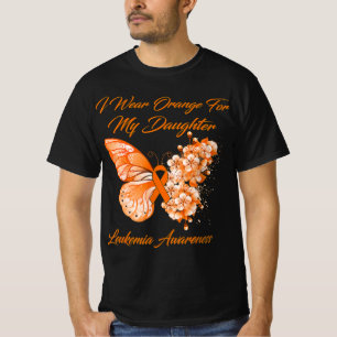 蝶I衣服オレンジ私の娘の白血病A Tシャツ
