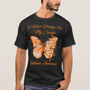 蝶I衣服オレンジ私の弟の白血病Aw Tシャツ