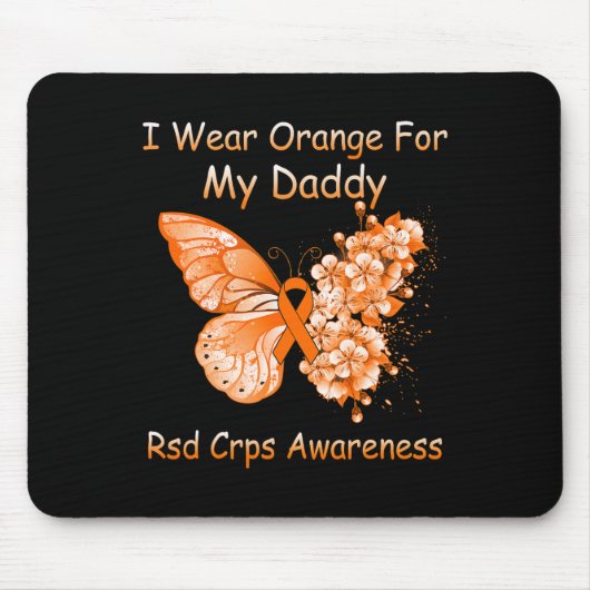 蝶I衣服オレンジfor My Daddy Rsd Crps Awar マウスパッド (正面)