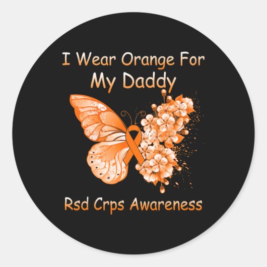 蝶I衣服オレンジfor My Daddy RSD CRPS Awar ラウンドシール (正面)