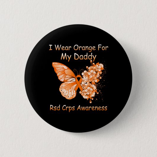 蝶I衣服オレンジfor My Daddy Rsd Crps Awar 缶バッジ (正面)