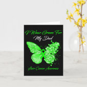 蝶I衣服グリーン私のパパ肝癌Awa カード (黄色い花)