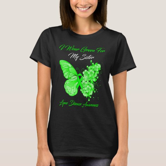 蝶I衣服グリーン私の妹ライム病 Tシャツ (正面)