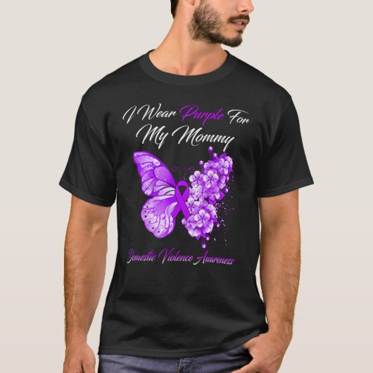 蝶I衣服パープル私の母の家庭的なviol Tシャツ (正面)