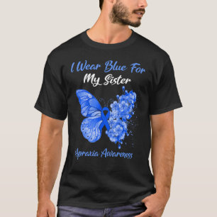 蝶I衣服ブルー私の妹Apraxia Awaren Tシャツ