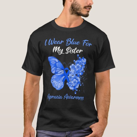 蝶I衣服ブルー私の妹Apraxia Awaren Tシャツ (正面)
