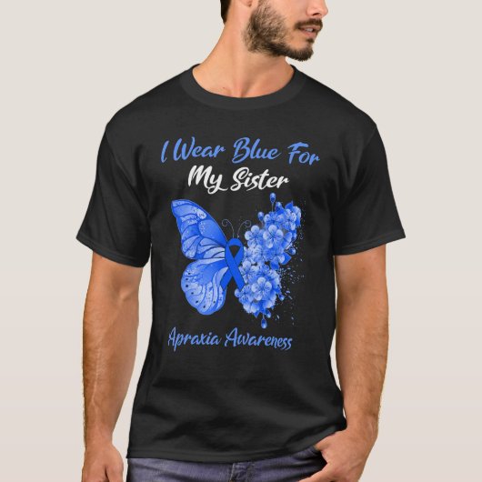 蝶I衣服ブルー私の妹Apraxia Awaren Tシャツ (正面)