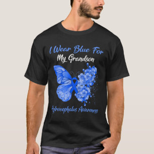 蝶I衣服ブルー私の孫の水頭症 Tシャツ