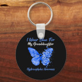 蝶I衣服ブルー私の孫娘の水源 キーホルダー (正面)