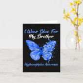 蝶I衣服ブルー私の弟の水頭症 カード (黄色い花)