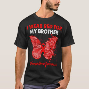 蝶I衣服レッド私の兄の血友阿波 Tシャツ