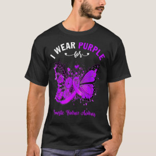蝶I衣服紫のための家庭内暴力戦争 Tシャツ