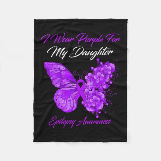 蝶I衣服紫のための私の娘てんかんA フリースブランケット (正面)