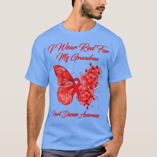 蝶I衣服赤おばあちゃんのハート病 Tシャツ