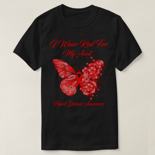 蝶I衣服赤のために私の叔母のハート病Awa Tシャツ (デザイン正面)