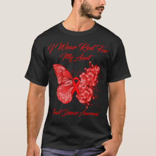 蝶I衣服赤のために私の叔母のハート病Awa Tシャツ