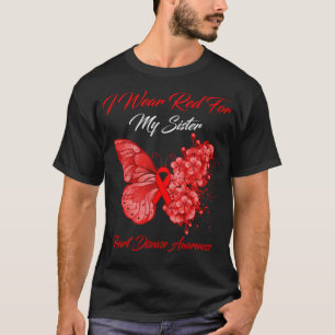 蝶I衣服赤のために私の妹のハート病A Tシャツ