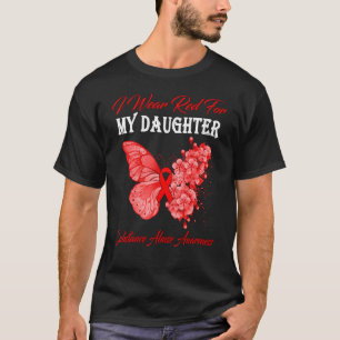 蝶I衣服赤のために私の娘の物質アブ Tシャツ