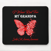 蝶I衣服赤のためのおじいちゃん鎌細胞An マウスパッド (正面)