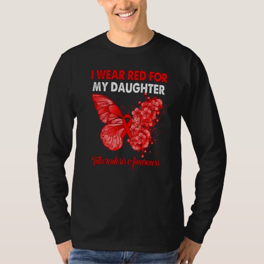 蝶I衣服赤のための私の娘の結核 Tシャツ (正面)