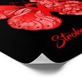 蝶I衣服赤のための私の母の脳卒中認識度 ポスター (角)