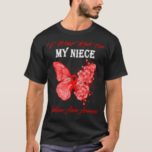 蝶I衣服赤の私の姪の物質乱用 Tシャツ