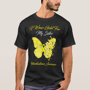 蝶I衣服金ゴールド私の妹の網膜芽細胞腫 Tシャツ