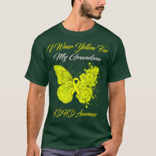 蝶I衣服黄色のため私の孫ADHDアウェア Tシャツ