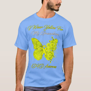 蝶I衣服黄色のため私の孫ADHDアウェア Tシャツ