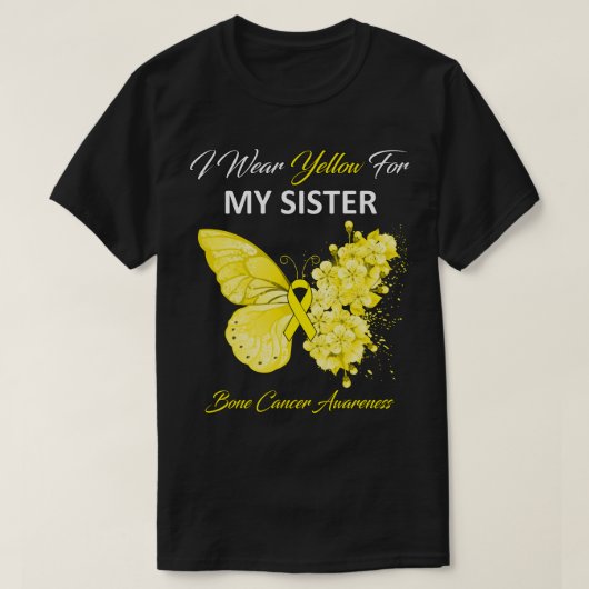 蝶I衣服黄色の私の妹の骨がん Tシャツ (デザイン正面)