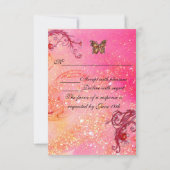 蝶SPARKLES RSVP、エレガントな結婚式パーティー 出欠カード (裏面)