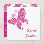 蝶Sweet sixteen 招待状 (正面/裏面)