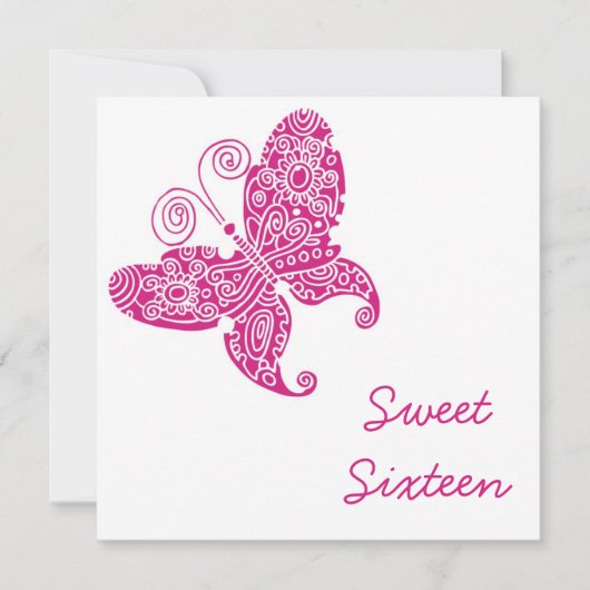 蝶Sweet sixteen 招待状 (正面)