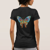 蝶Tシャツとの感動的な引用文 Tシャツ (裏面)