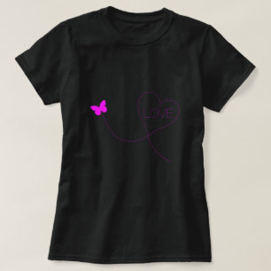 蝶Tシャツとハート- Love Tシャツ