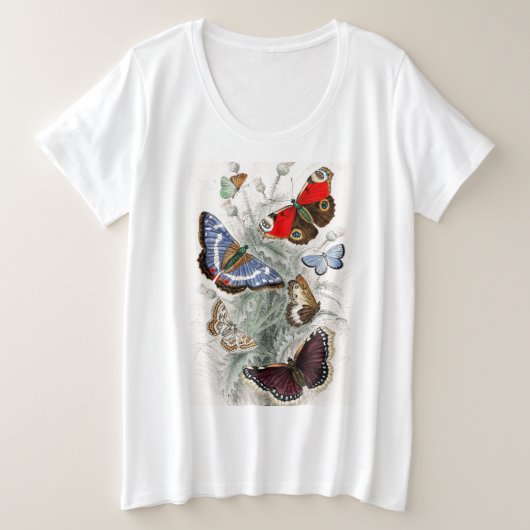 蝶Tシャツプラスサイズコットン プラスサイズTシャツ (デザイン正面)