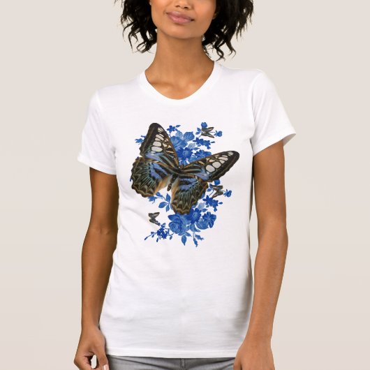 蝶Tシャツ-女性蝶Tシャツ Tシャツ (正面)