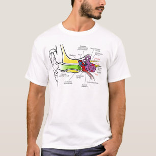 蝸牛な頻度地図を描くことを用いる人間の耳の図表 Tシャツ